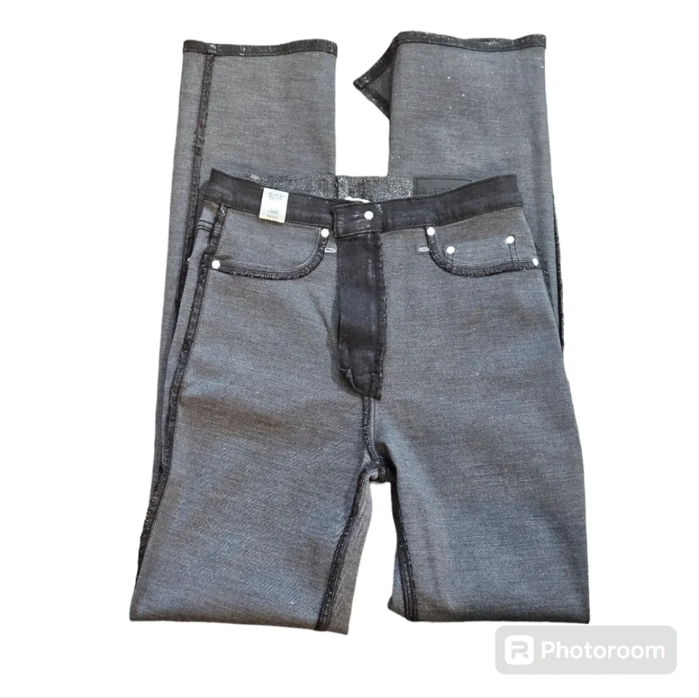 Pistola Colleen High Rise Stargaze Black Glitter Slit Bootcut Jeans 29 NWT